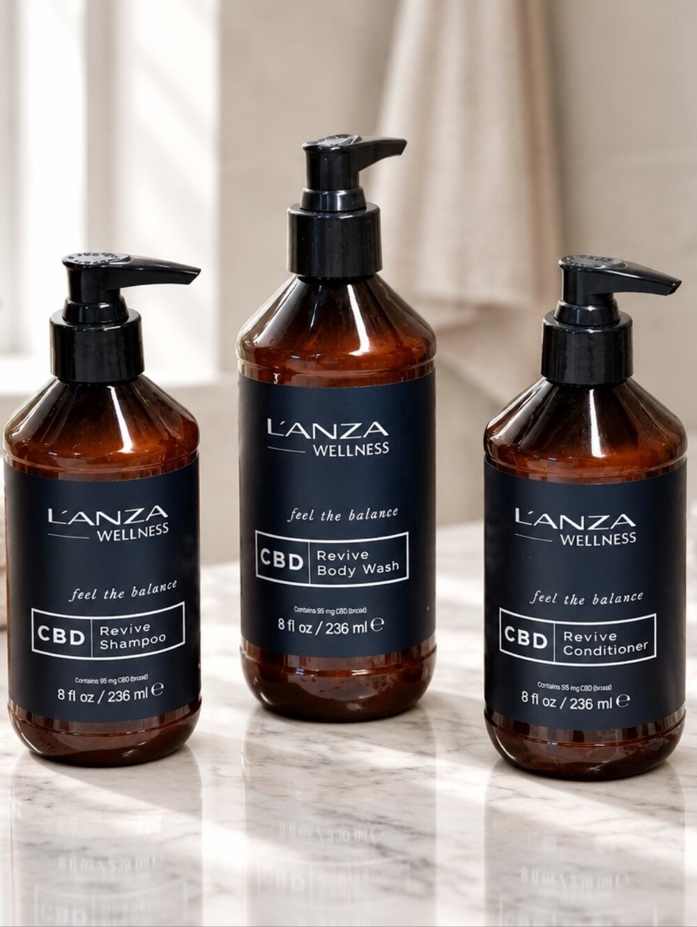 L’ANZA Wellness Revive Shsmpoo, Conditioner & Body Wash Set